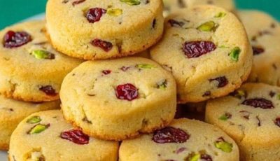 Cranberry Pistachio Slice-and-Bake Cookies