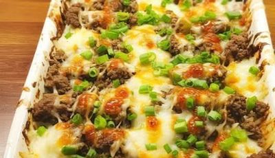 Keto Beef & Cauliflower Rice Casserole
