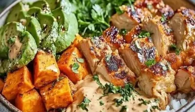 Healthy Chicken & Sweet Potato Bowls